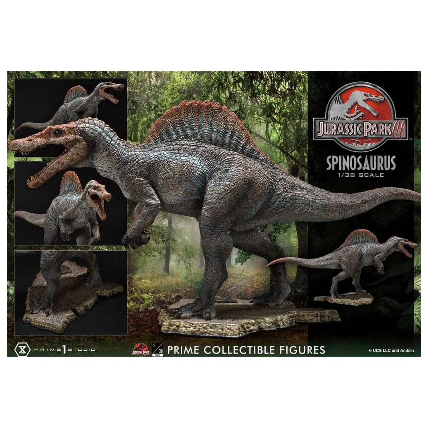 Jurassic Park III (Film) Prime Sammlerfiguren Statue 1/38 Spinosaurus 24 cm Produktfoto