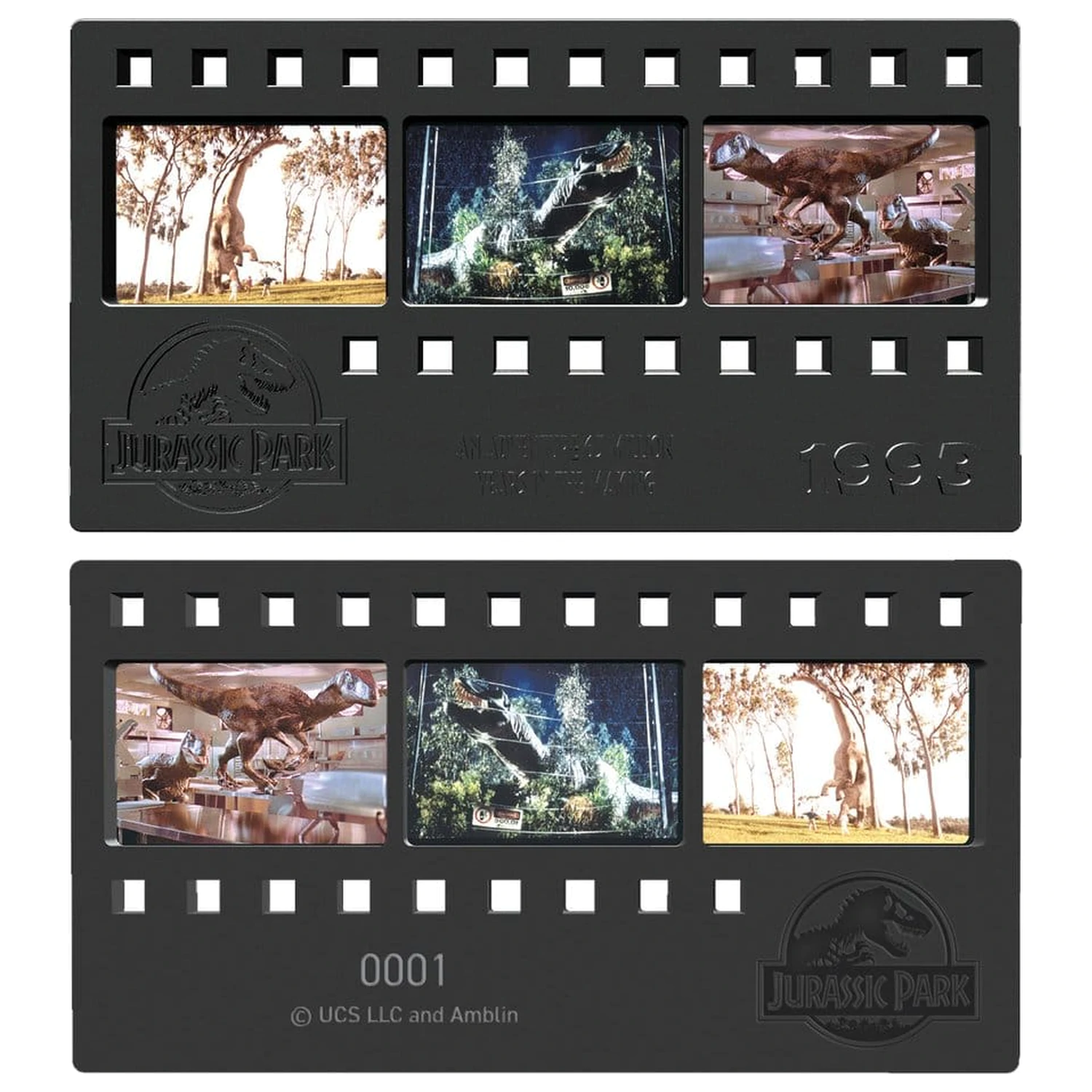 Jurassic Park Barren Metall Filmstreifen Sammlerstück 12 cm Produktfoto