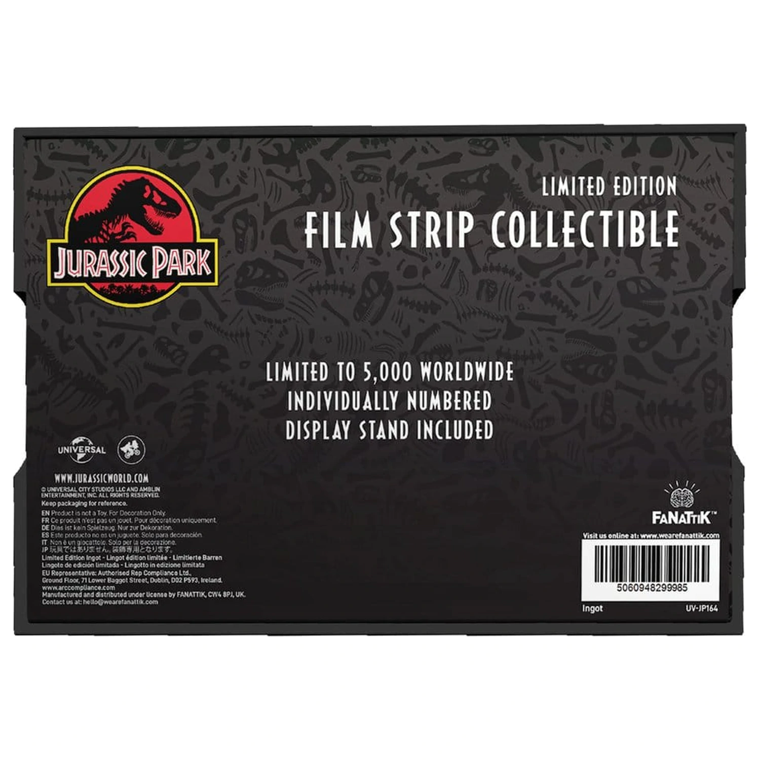 Jurassic Park Barren Metall Filmstreifen Sammlerstück 12 cm Produktfoto