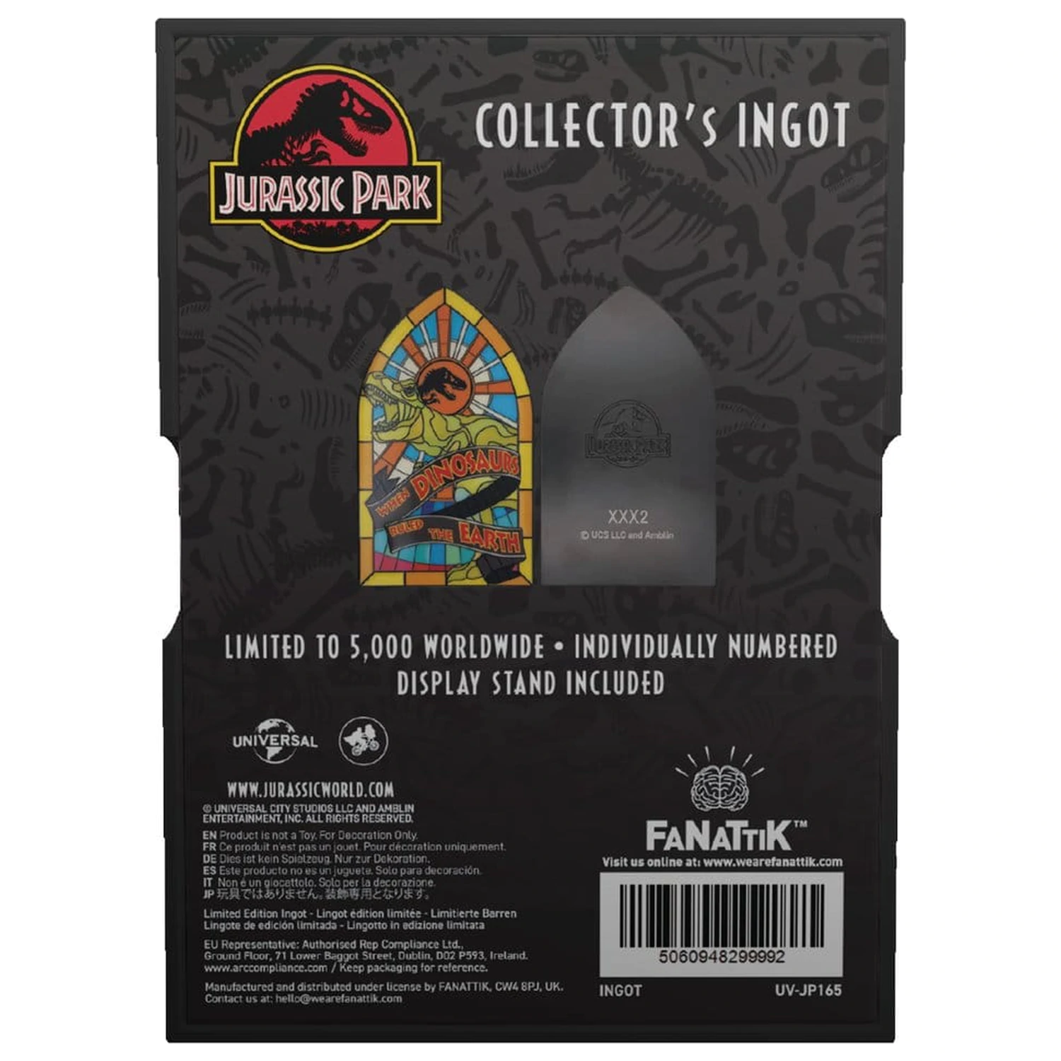 Jurassic Park Barren Buntglas-Stil Metall 11 cm Produktfoto