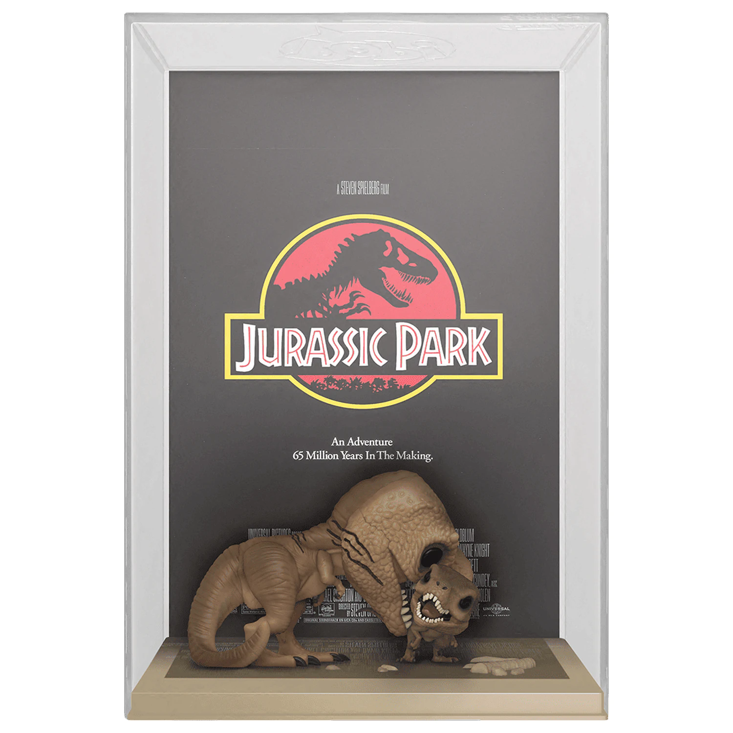 Jurassic Park POP! Movie Poster & Figur Tyrannosaurus Rex & Velociraptor 9 cm Produktfoto