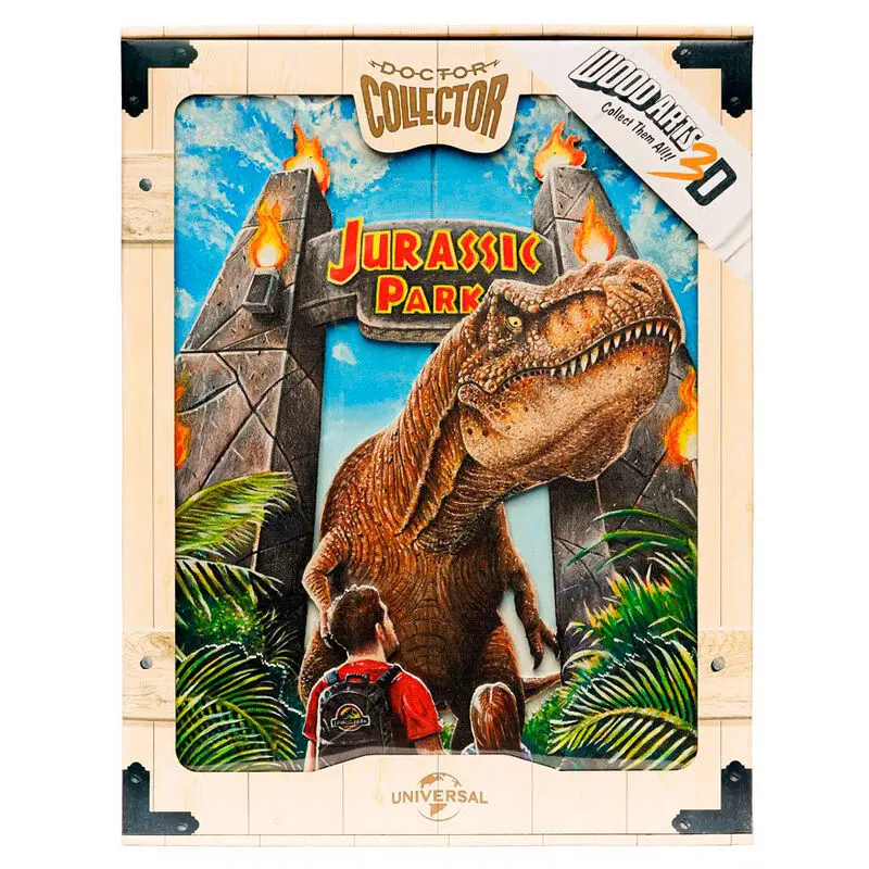 Jurassic Park WoodArts 3D hölzerne Wandkunst Rex Attack 30 x 40 cm Produktfoto
