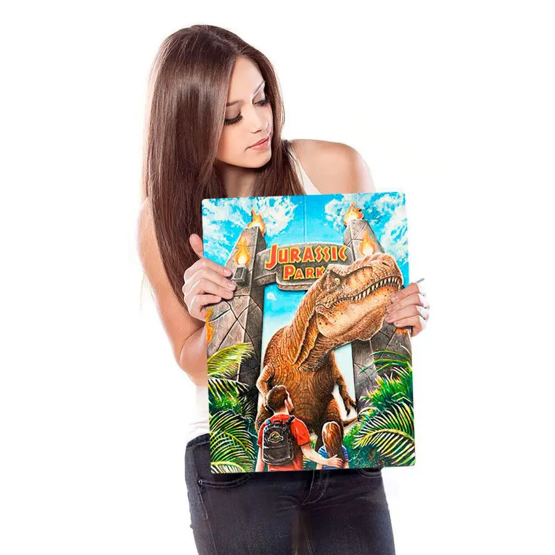 Jurassic Park WoodArts 3D hölzerne Wandkunst Rex Attack 30 x 40 cm Produktfoto