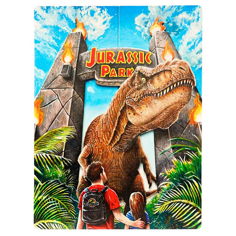 Jurassic Park WoodArts 3D hölzerne Wandkunst Rex Attack 30 x 40 cm Produktfoto