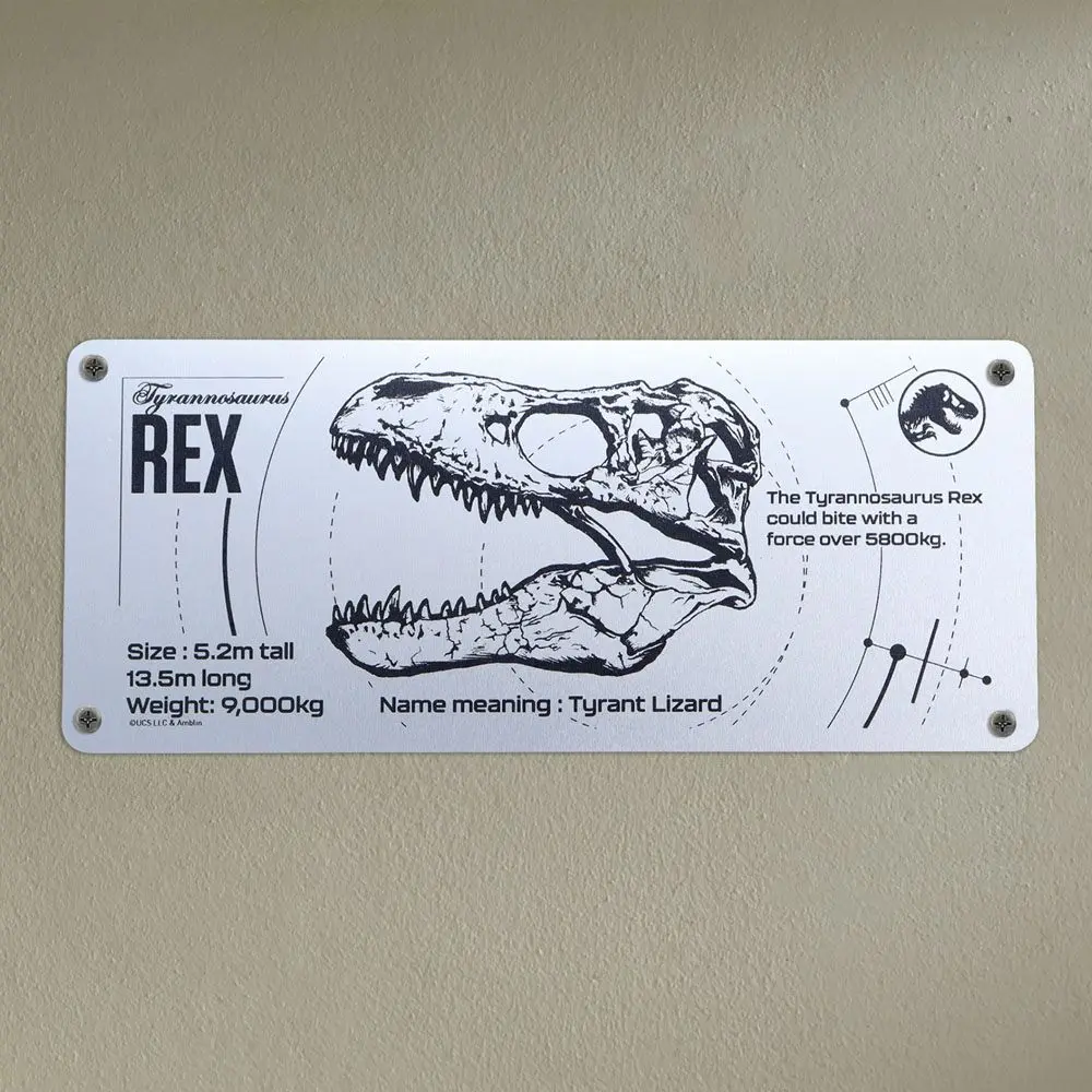 Jurassic Park Blechschild T-Rex Schematic Produktfoto