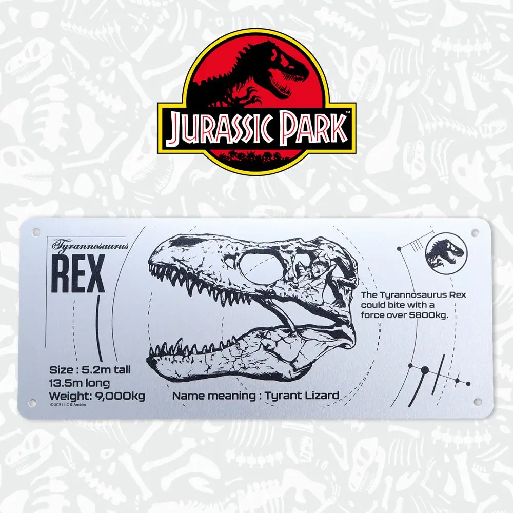 Jurassic Park Blechschild T-Rex Schematic Produktfoto