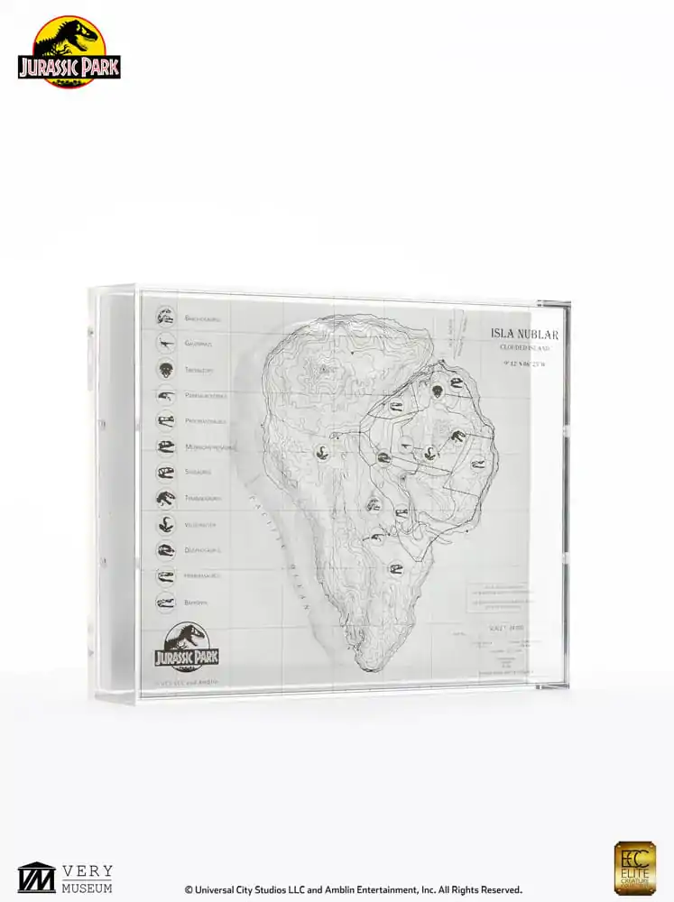 Jurassic Park topographische Karte Isla Nublar Produktfoto