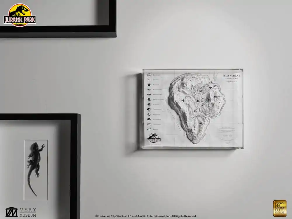 Jurassic Park topographische Karte Isla Nublar Produktfoto