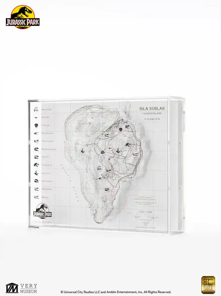 Jurassic Park topographische Karte Isla Nublar Produktfoto