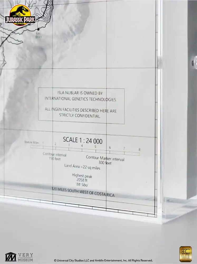 Jurassic Park topographische Karte Isla Nublar Produktfoto