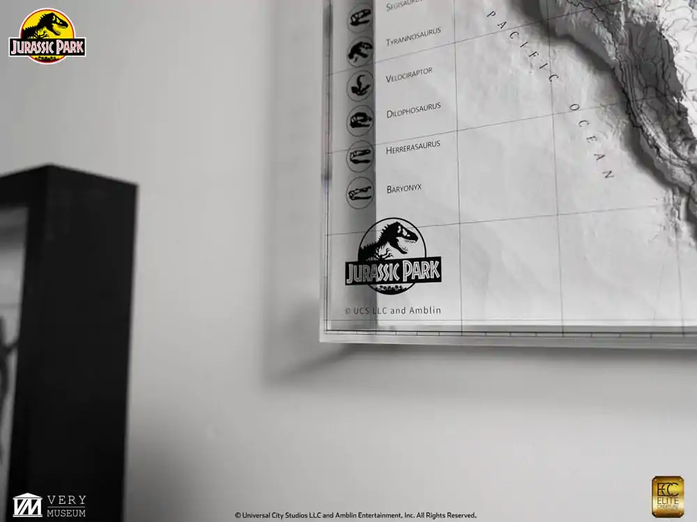 Jurassic Park topographische Karte Isla Nublar Produktfoto