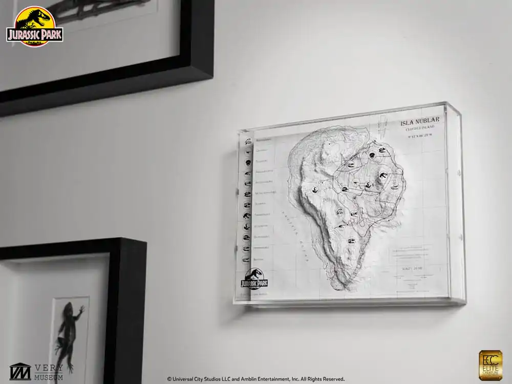 Jurassic Park topographische Karte Isla Nublar Produktfoto