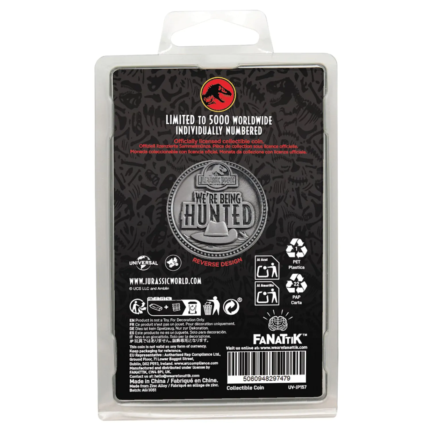 Jurassic Park Collectable Münze Velociraptor Limited Edition Produktfoto