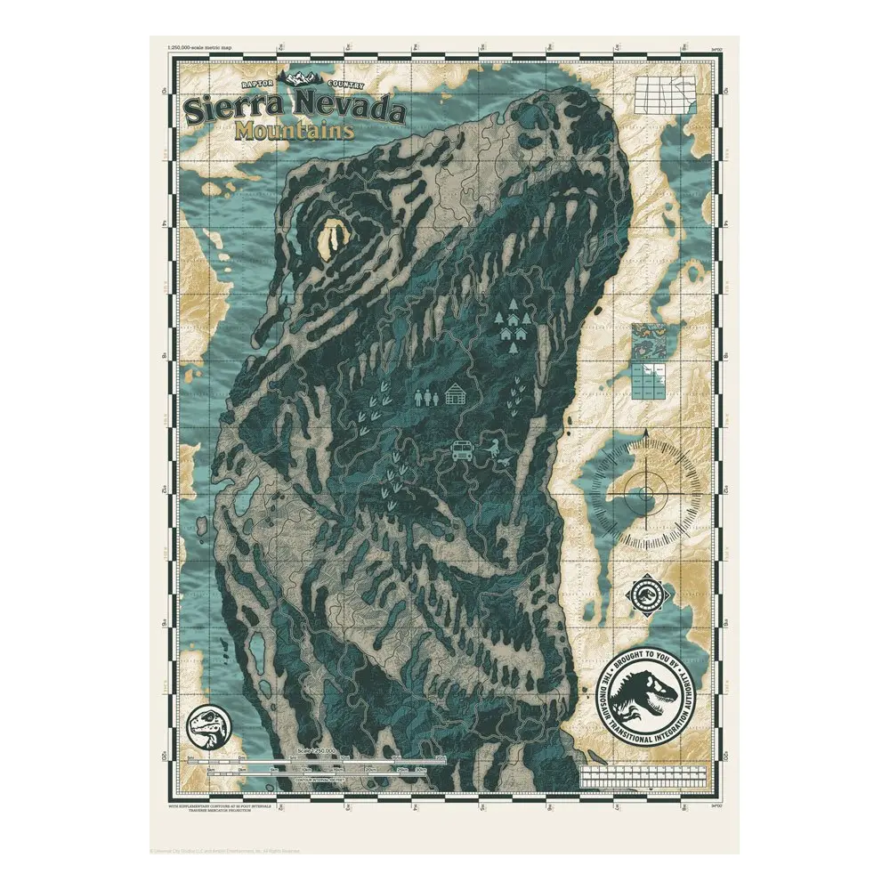 Jurassic World Kunstdruck Sierra Nevada Mountains Limitierte Edition 42 x 30 cm Produktfoto
