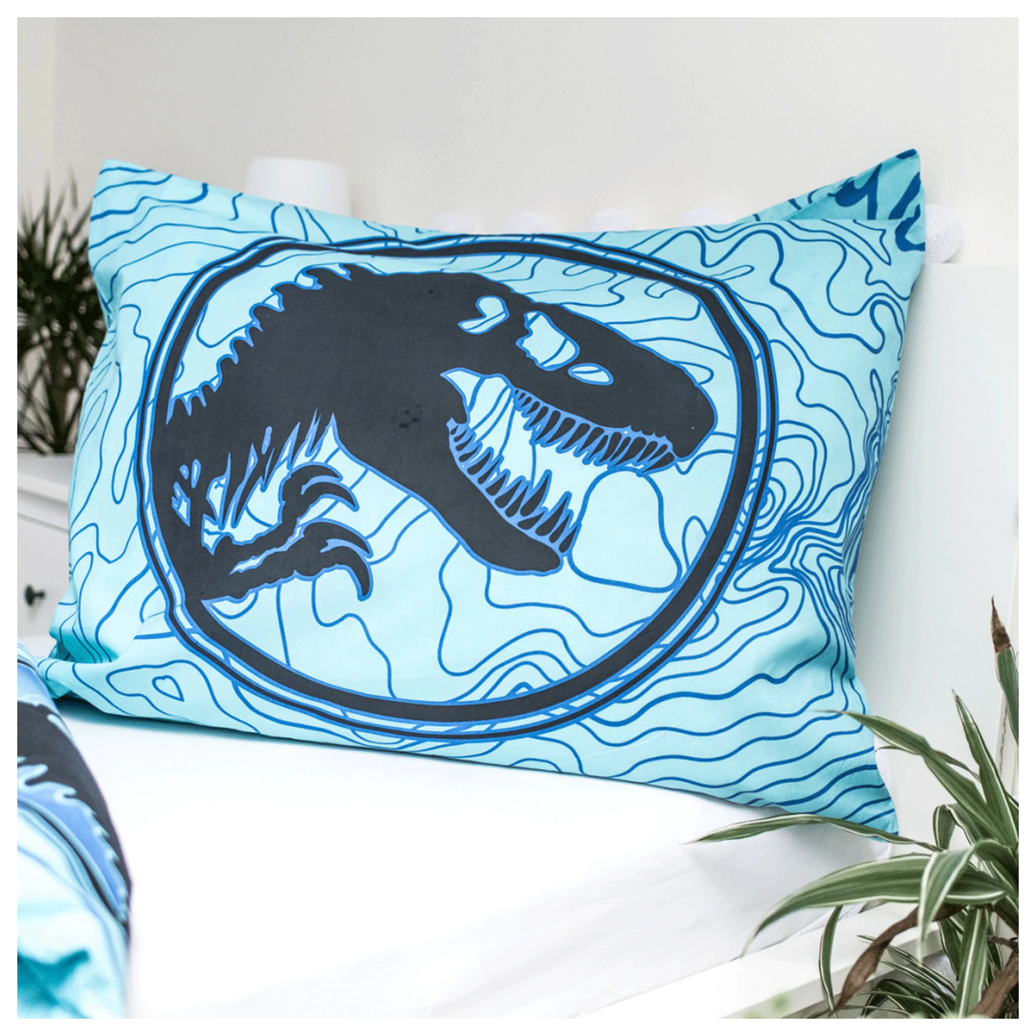 Jurassic World Dinosaur Tracker im Dunkeln leuchtender Bettbezug Produktfoto