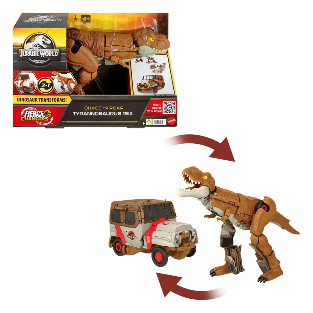 Jurassic World Fierce Changers Actionfigur Chase 'N Roar Tyrannosaurus Rex 21 cm Produktfoto