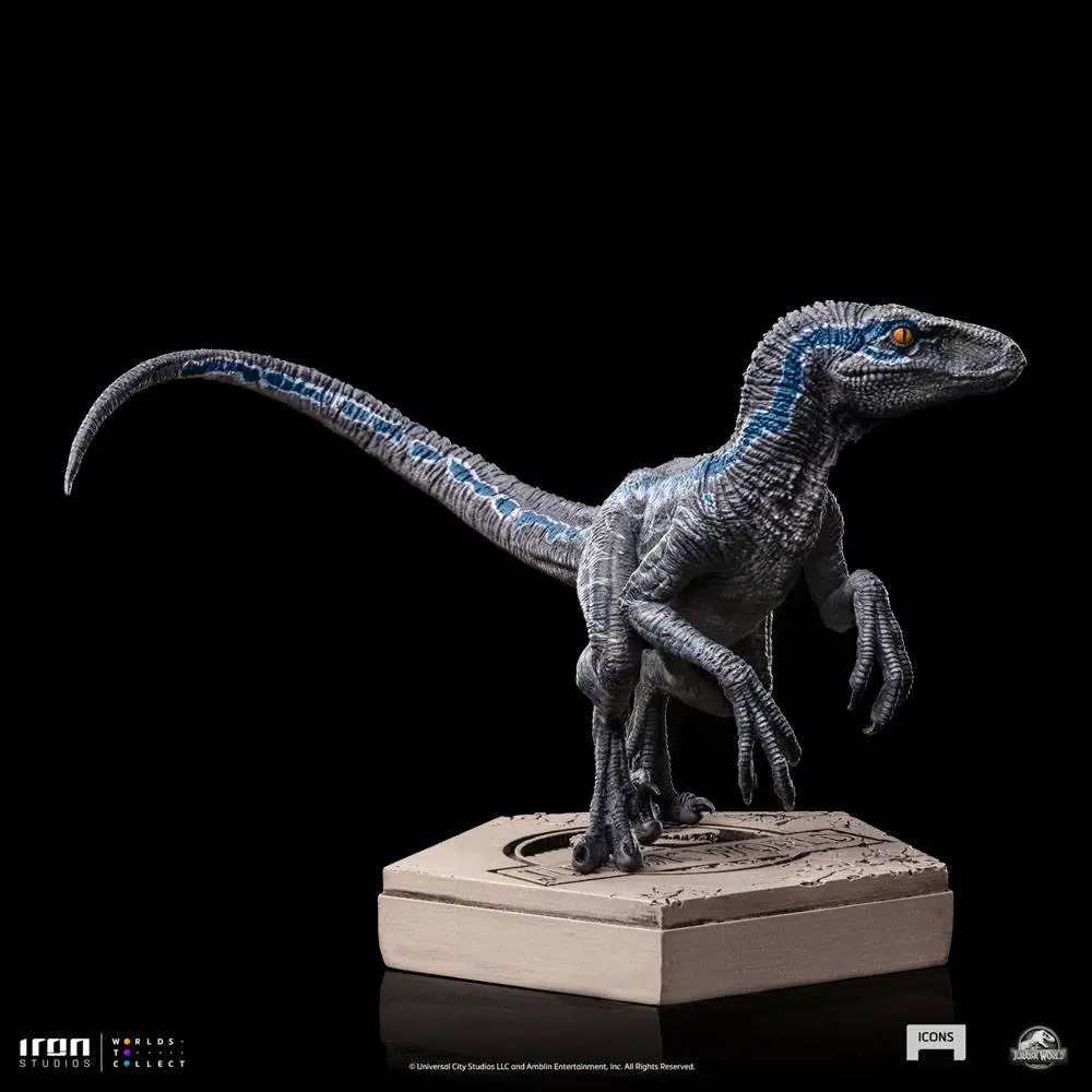 Jurassic World Icons Statue Velociraptor B Blue 7 cm termékfotó