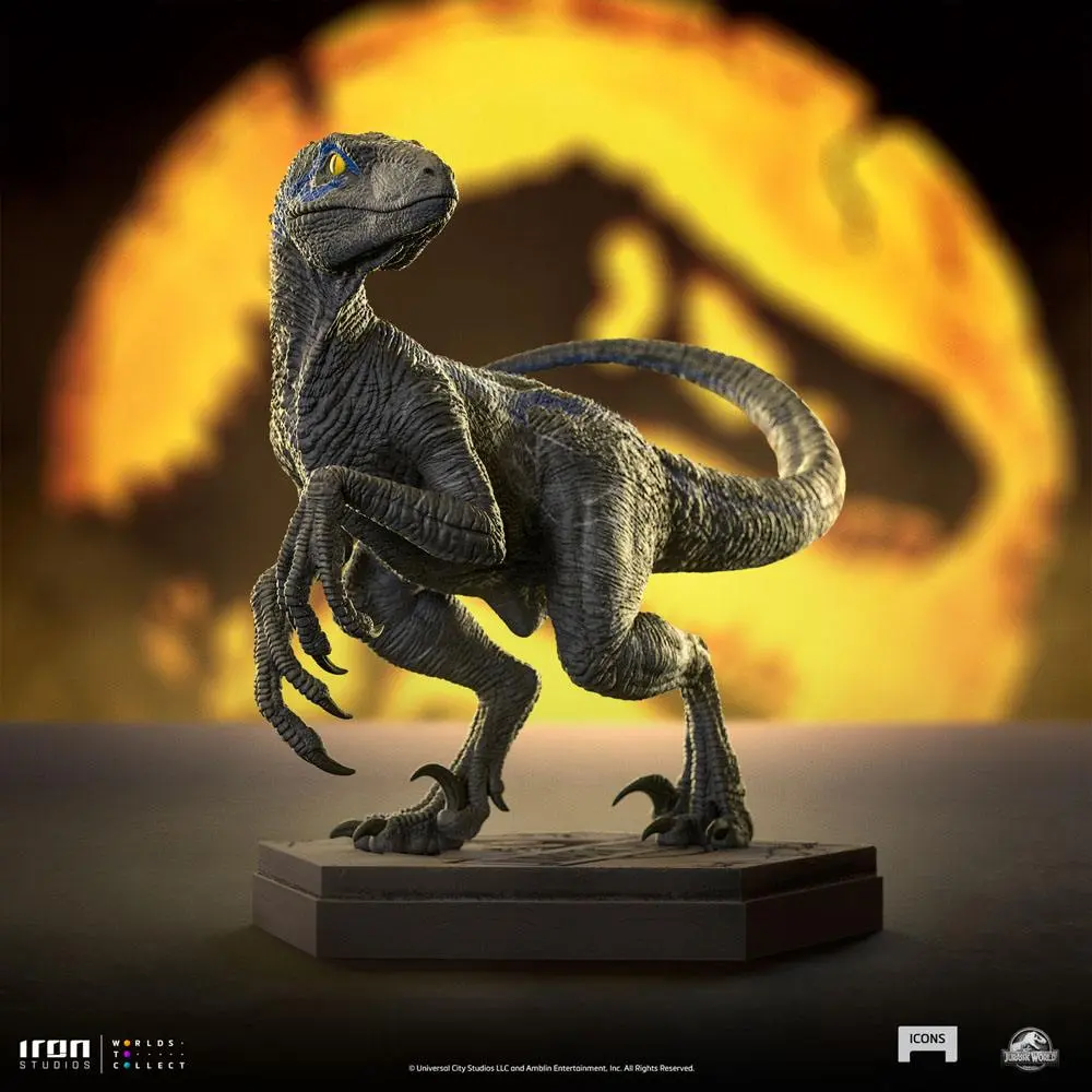 Jurassic World Icons Statue Velociraptor B Blue 7 cm termékfotó