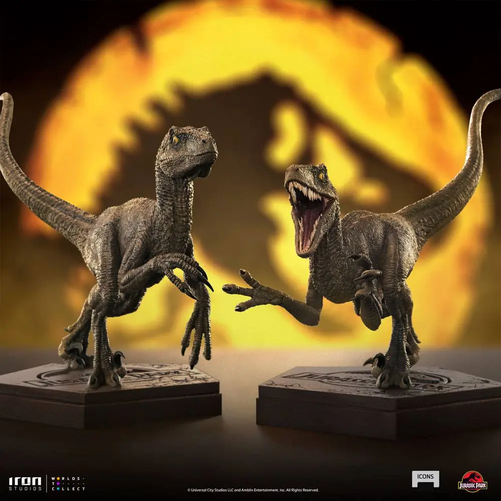 Jurassic World Icons Statue Velociraptor B 9 cm Produktfoto