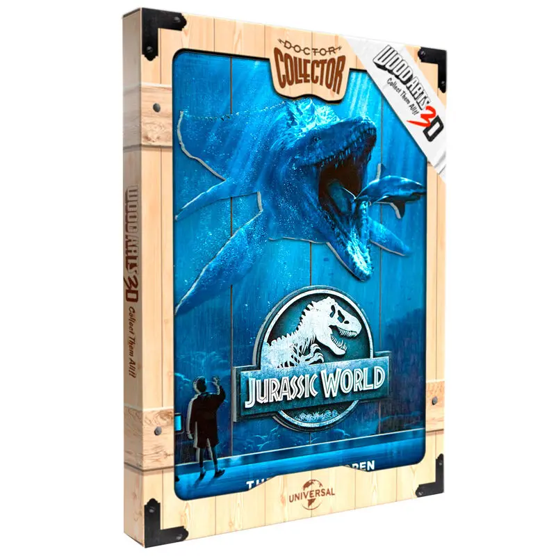 Jurassic World Mossasaurus Woodart 3D Print Holzschild Produktfoto