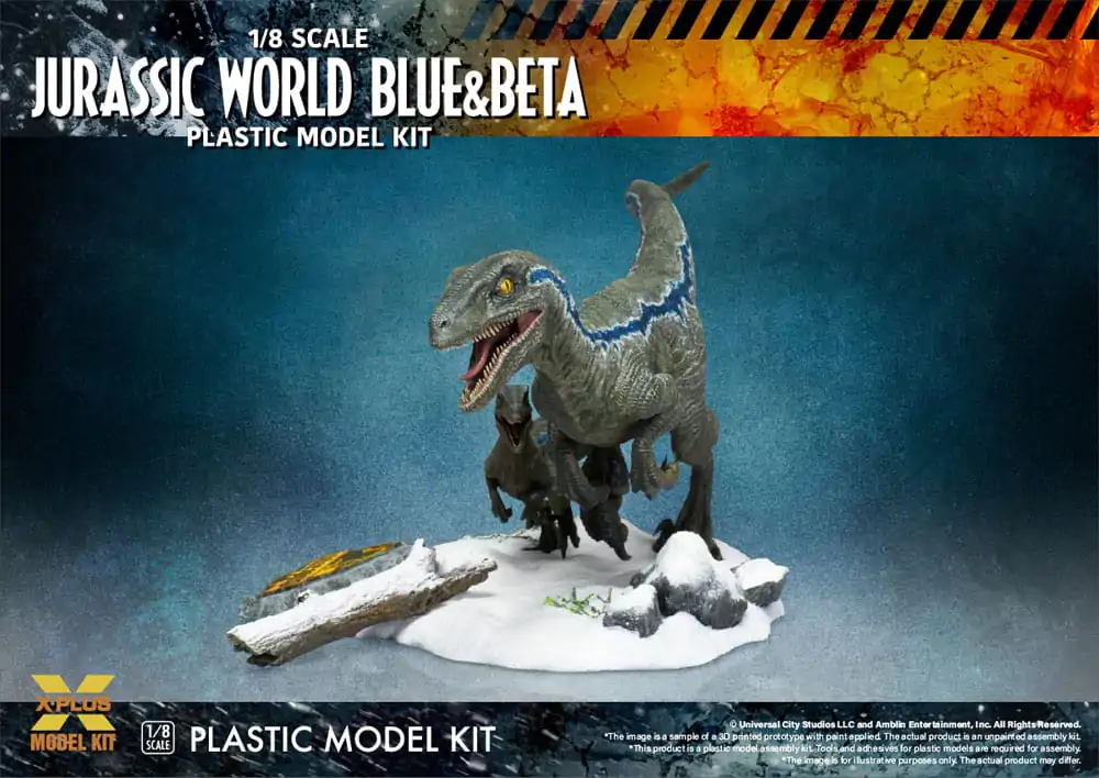 Jurassic World Plastic Model Kit 1/8 Dominion Velociraptor Blue &amp; Beta 40 cm Produktfoto