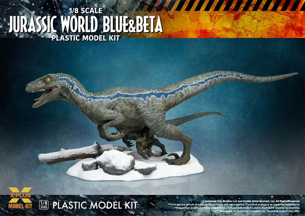 Jurassic World Plastic Model Kit 1/8 Dominion Velociraptor Blue &amp; Beta 40 cm Produktfoto