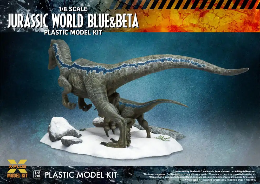 Jurassic World Plastic Model Kit 1/8 Dominion Velociraptor Blue &amp; Beta 40 cm Produktfoto