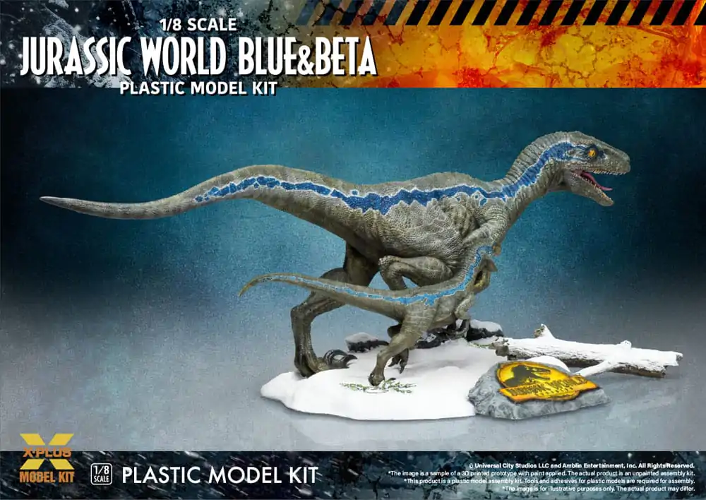 Jurassic World Plastic Model Kit 1/8 Dominion Velociraptor Blue &amp; Beta 40 cm Produktfoto