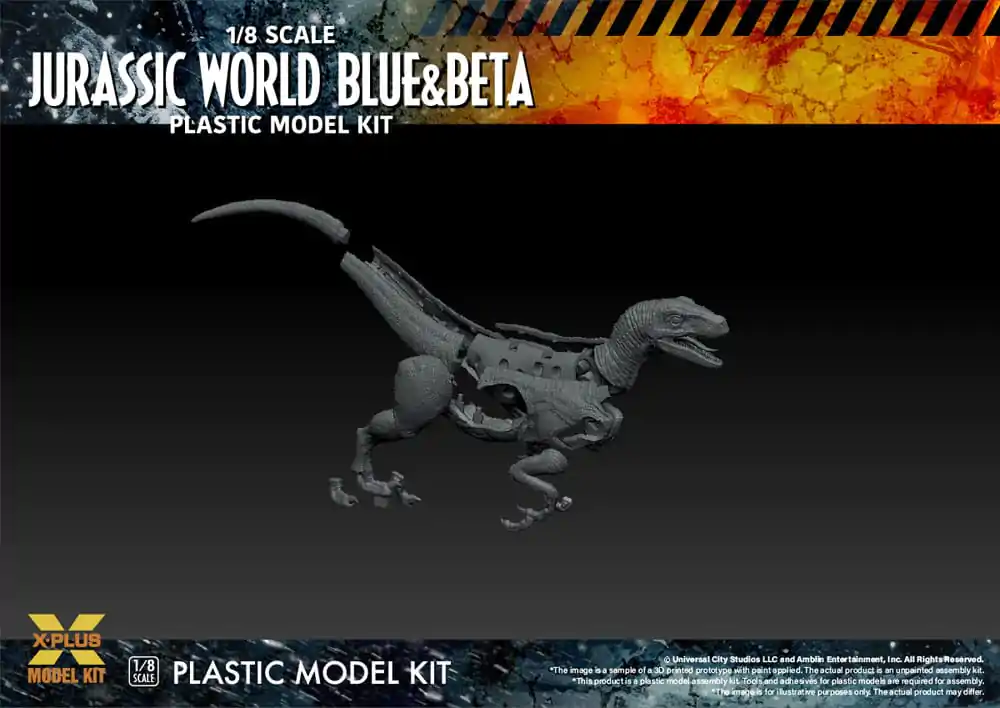 Jurassic World Plastic Model Kit 1/8 Dominion Velociraptor Blue &amp; Beta 40 cm Produktfoto