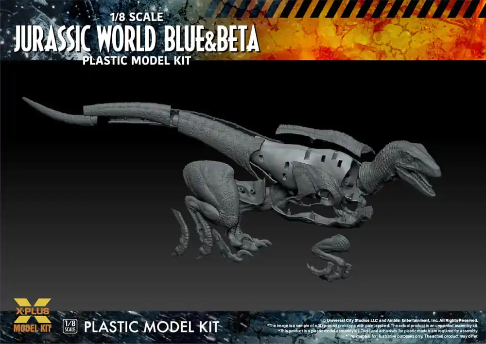 Jurassic World Plastic Model Kit 1/8 Dominion Velociraptor Blue &amp; Beta 40 cm Produktfoto