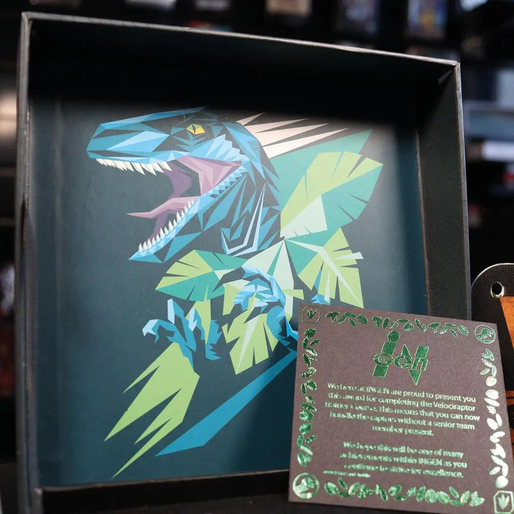 Jurassic World Ansteck-Pin 3er-Pack Raptor Training Commendation Limited Edition Produktfoto