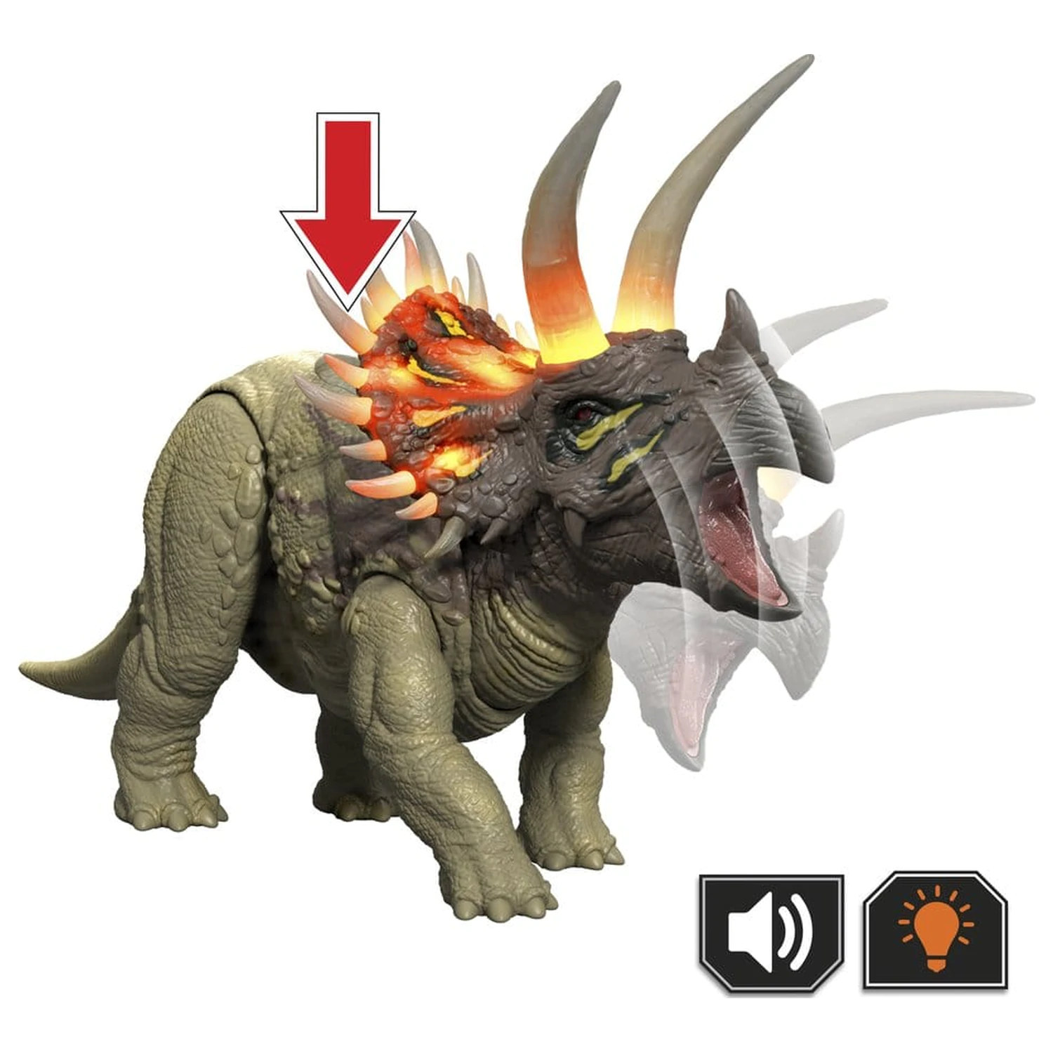Jurassic World: Survival Actionfigur Wild Roar Triceratops 31 cm Produktfoto