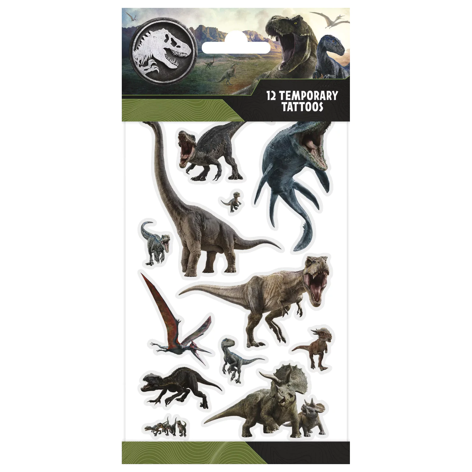Jurassic World Wilde Tattoo 12-teilig Produktfoto