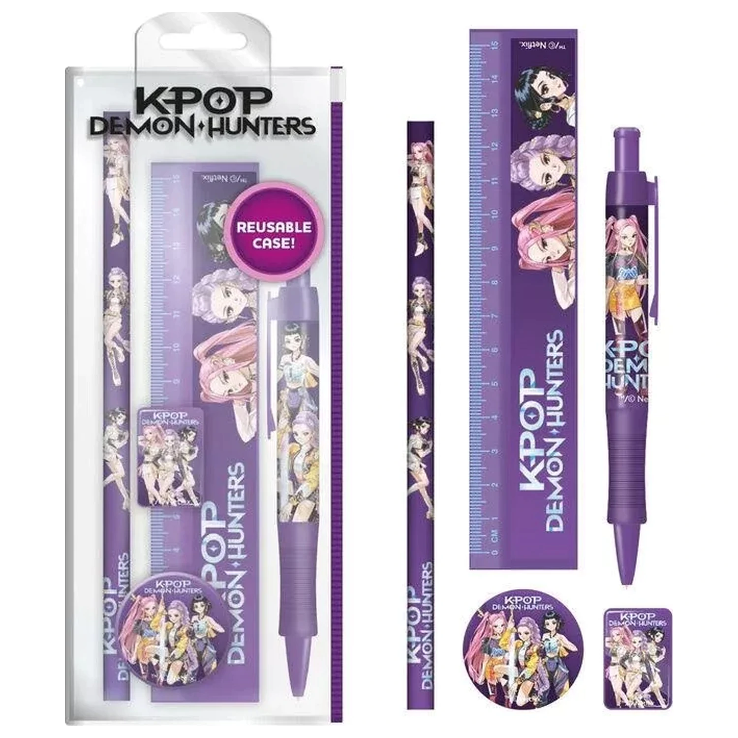 K-pop Demon Hunters Purple Schreibwarenset 5 Stck Produktfoto