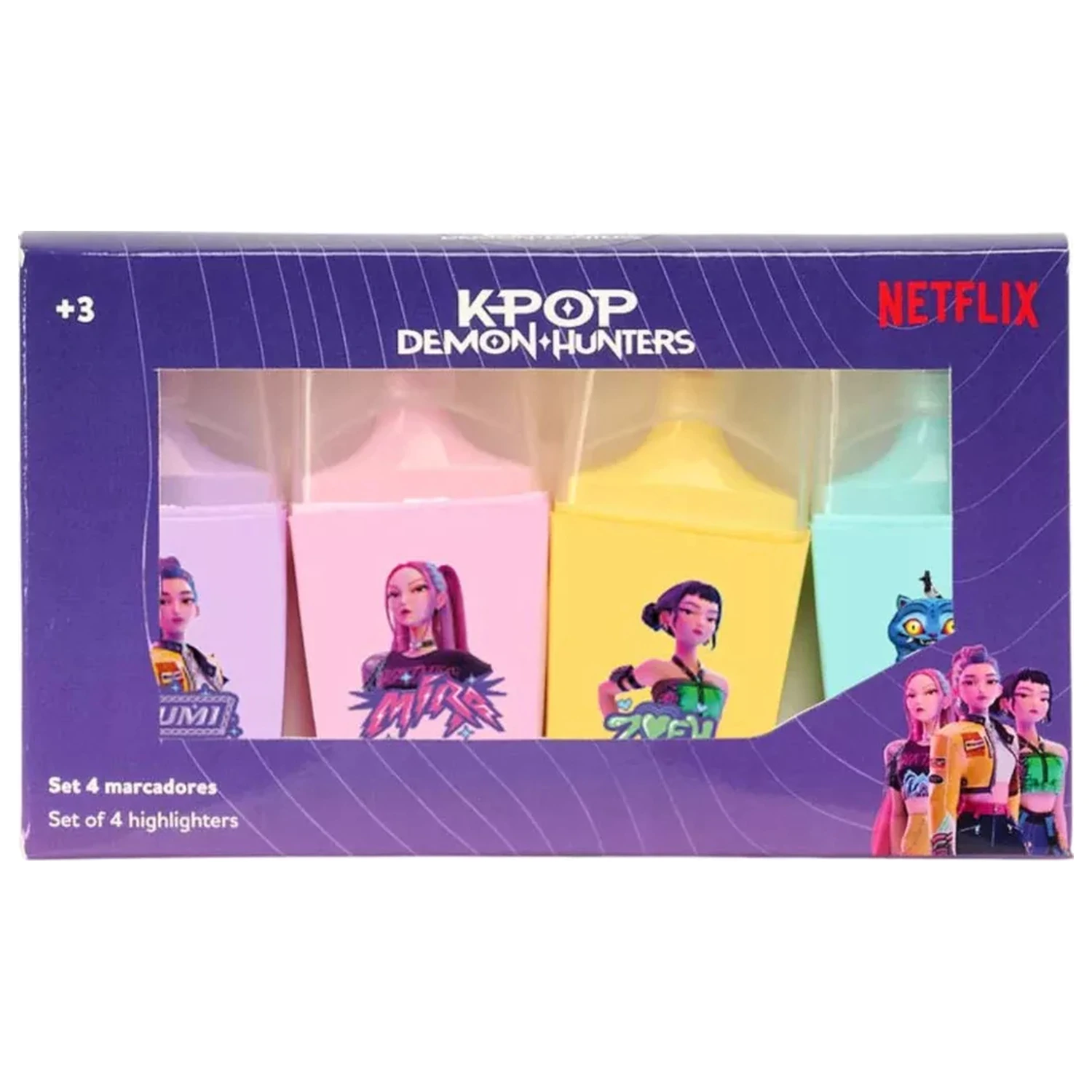 K-pop Demon Hunters Stars Mini-Textmarker-Set 4-teilig Produktfoto