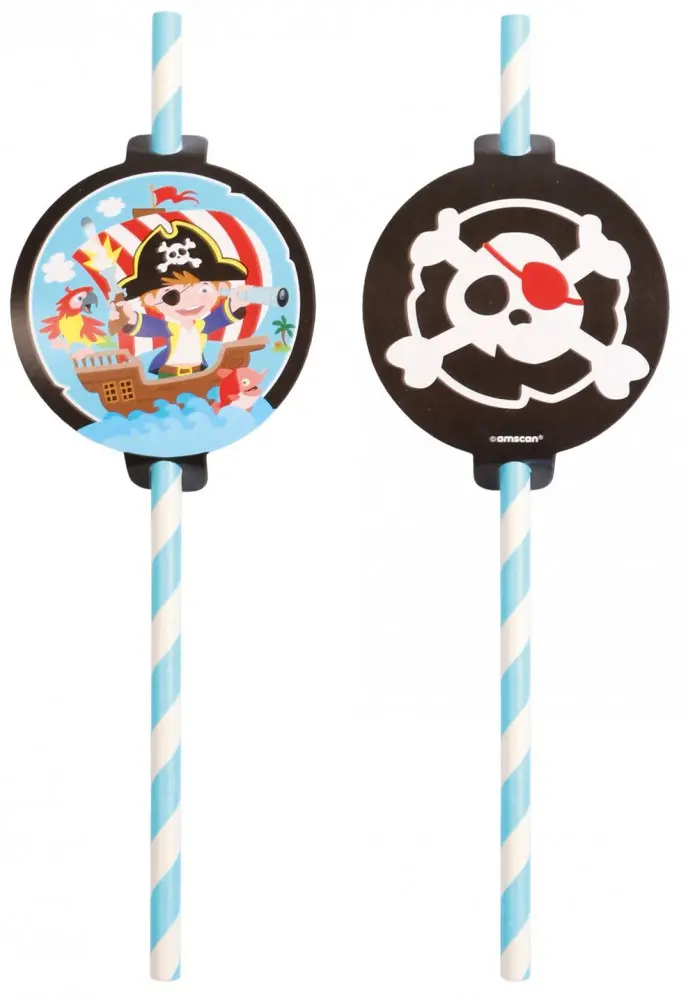 Pirate Papierstrohhalme, 8-teiliges Set Produktfoto