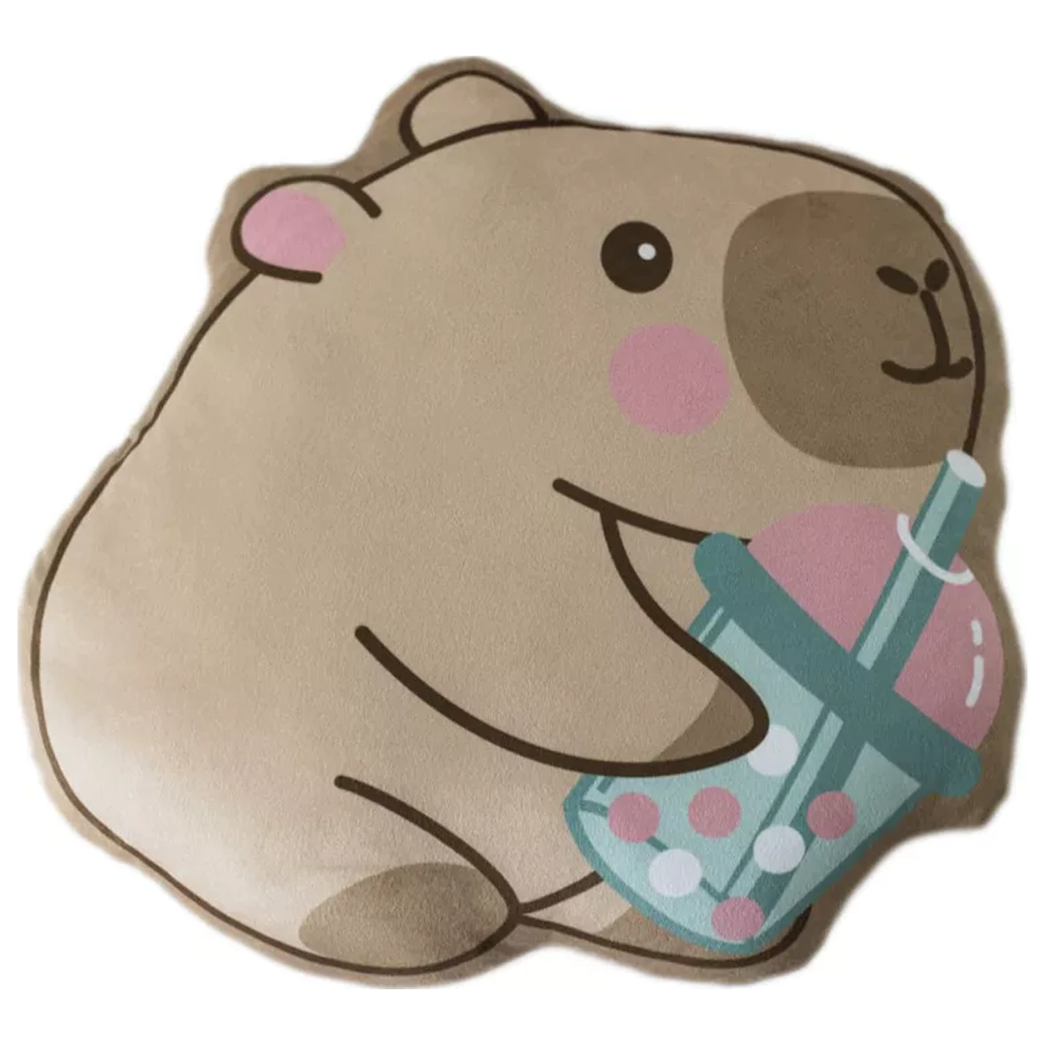 Capybara Drink geformtes Kissen, Dekokissen 35x33 cm Produktfoto