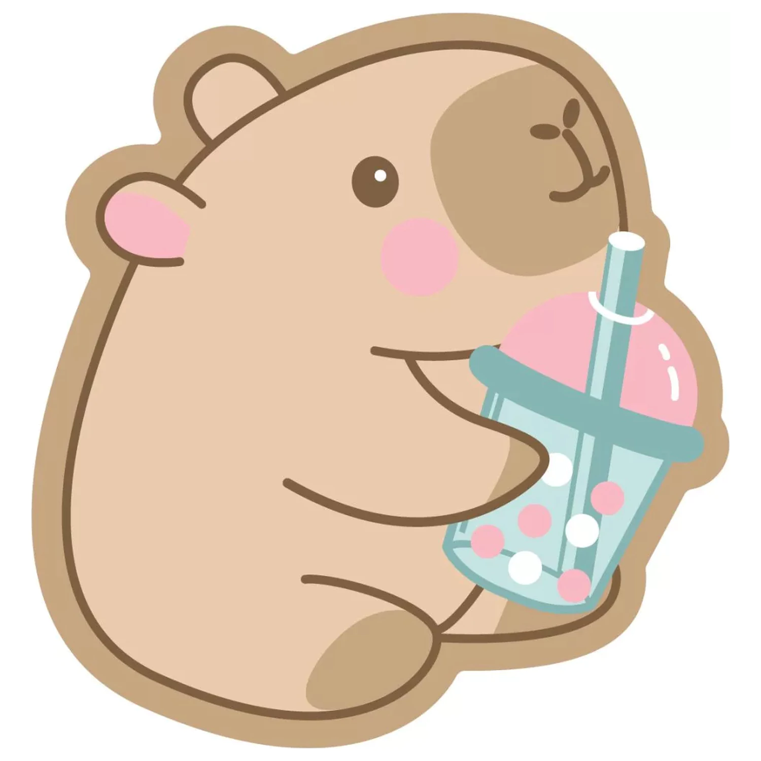 Capybara Drink geformtes Kissen, Dekokissen 35x33 cm Produktfoto