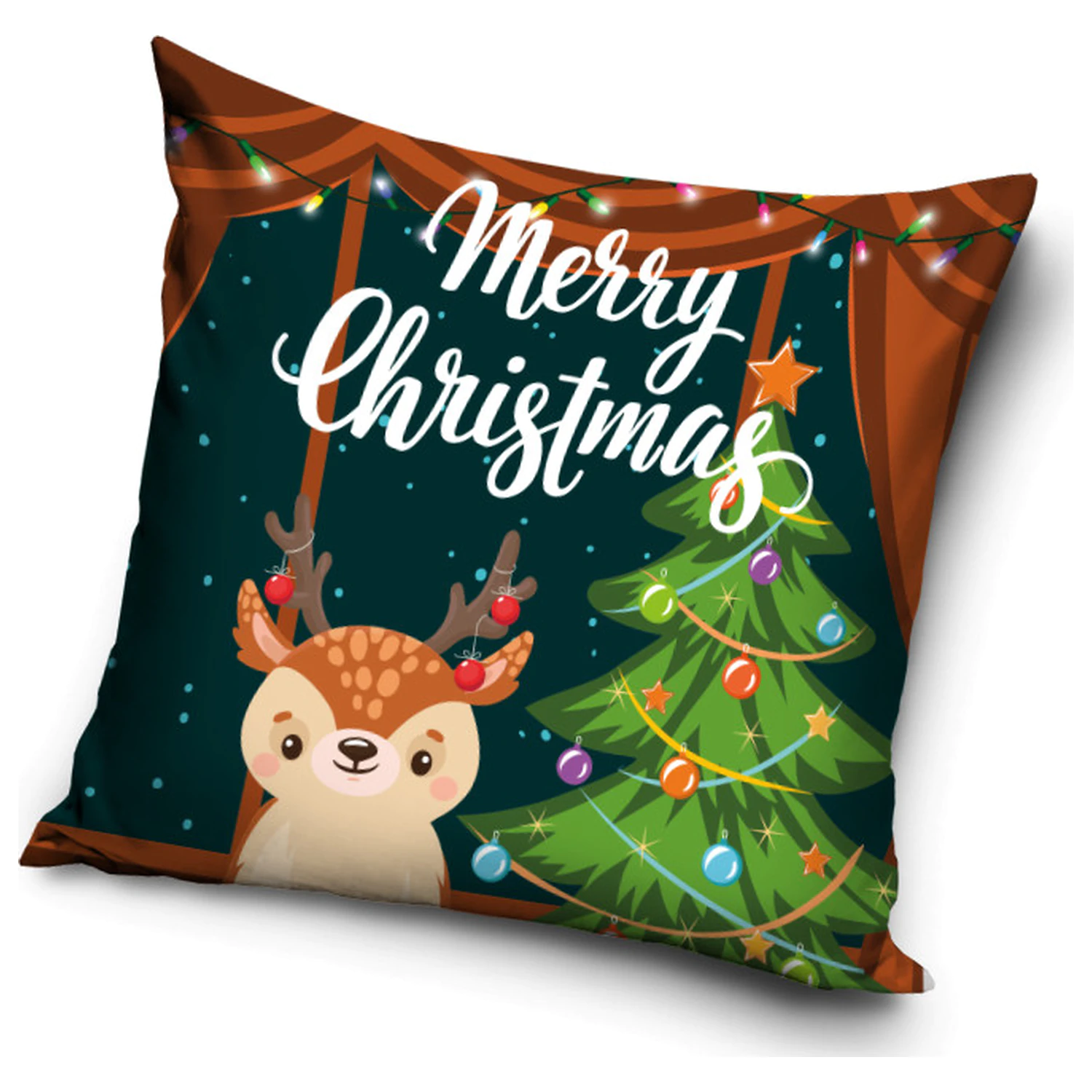 Christmas Cute Reindeer Kissenbezug Produktfoto