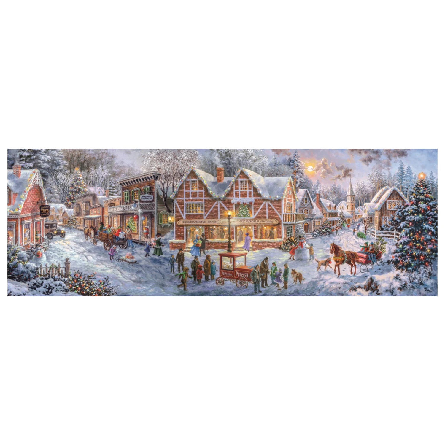 Christmas Village Getting Ready 1000-Teile Panorama Puzzle Clementoni Produktfoto