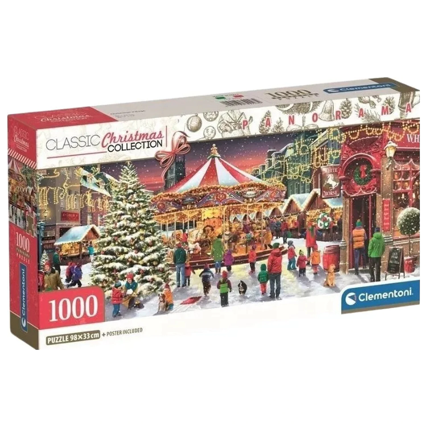 Christmas Village 1000-teiliges Panorama-Puzzle Clementoni Produktfoto