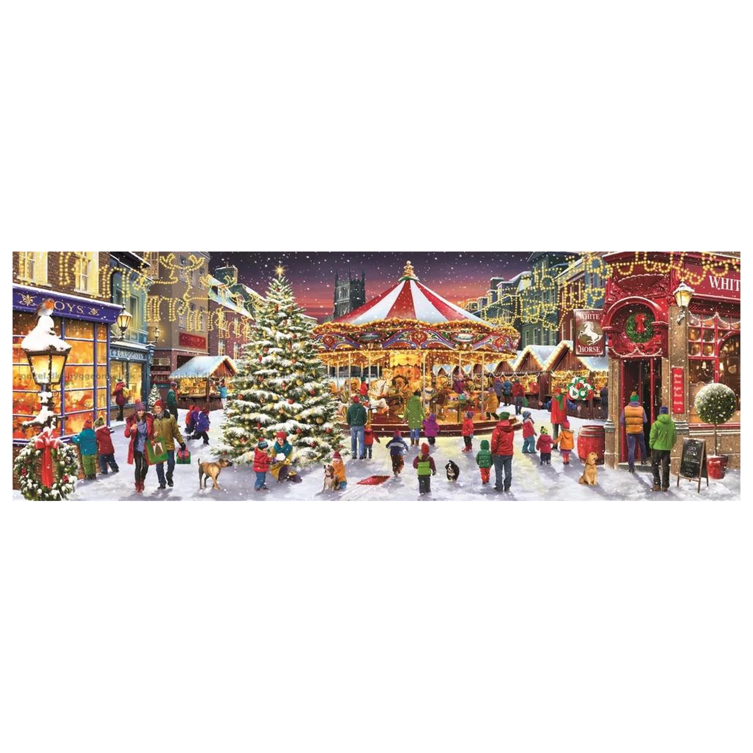 Christmas Village 1000-teiliges Panorama-Puzzle Clementoni Produktfoto