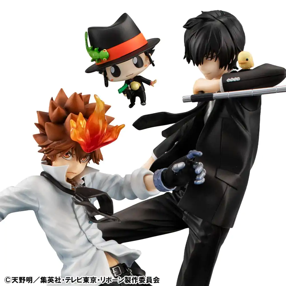 Katekyo Hitman Reborn! G.E.M. Series PVC Statue Tsunayoshi Sawada & Kyoya Hibari & Reborn Set 21 cm Produktfoto
