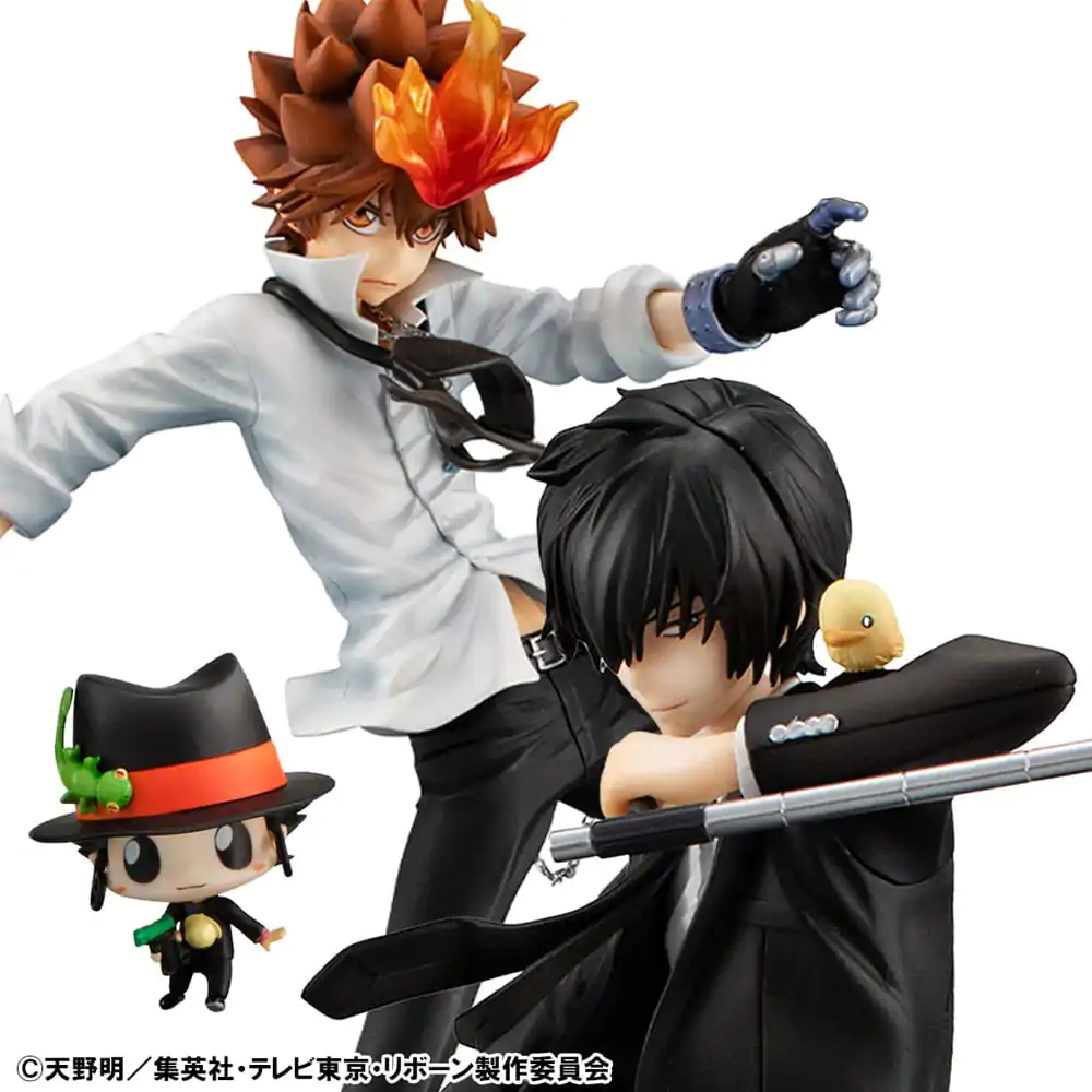 Katekyo Hitman Reborn! G.E.M. Series PVC Statue Tsunayoshi Sawada & Kyoya Hibari & Reborn Set 21 cm Produktfoto
