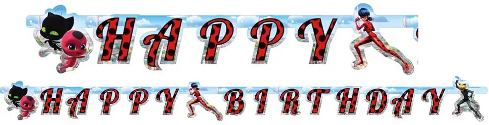 Miraculous: Tales of Ladybug & Cat Noir Adventures Happy Birthday Inschrift 200 cm Produktfoto