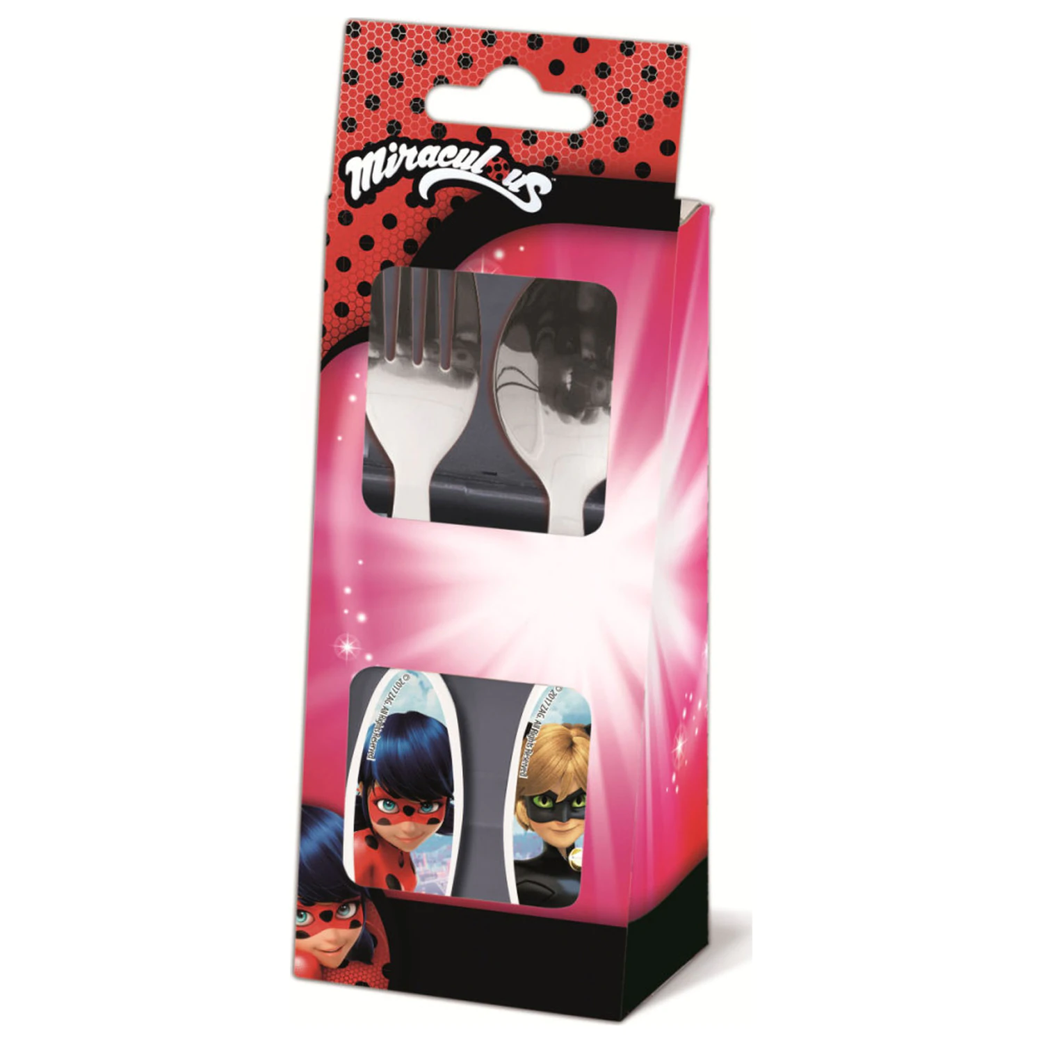 Miraculous Ladybug and Cat Noir Adventures Heroes Metall Besteck Set - 2 Teile Produktfoto