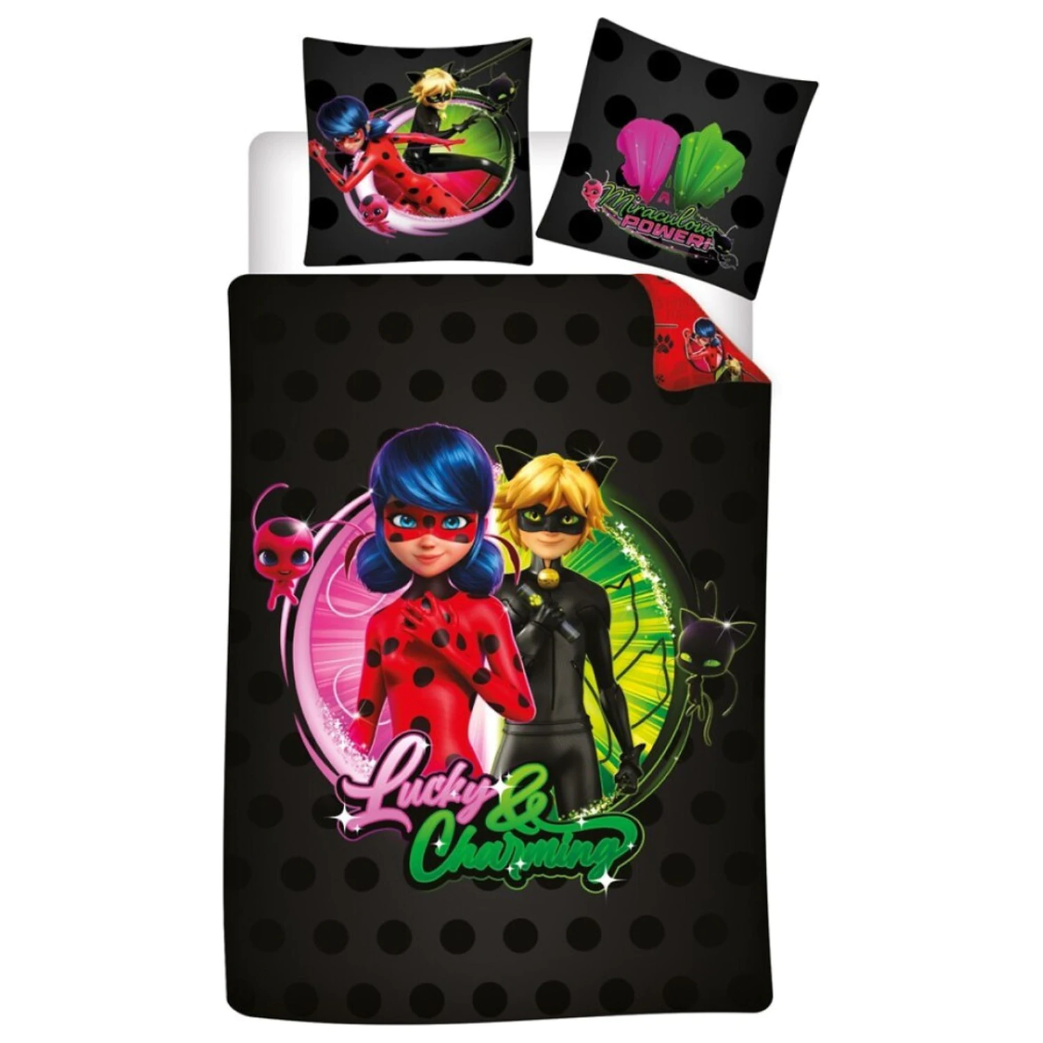 Miraculous Ladybug and Cat Noir Adventures Lucky Bettbezug Produktfoto