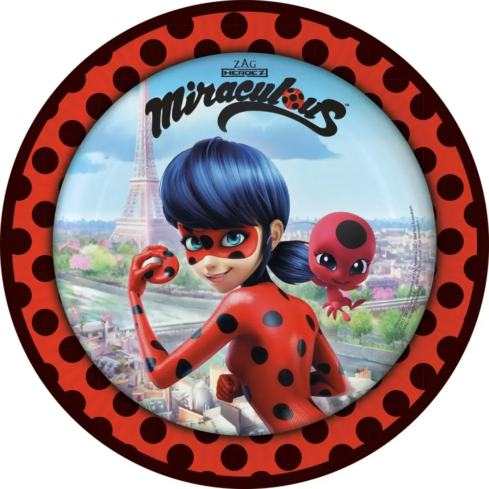 Miraculous Ladybug and Cat Noir Adventures Pappteller 8er-Pack 23 cm Produktfoto
