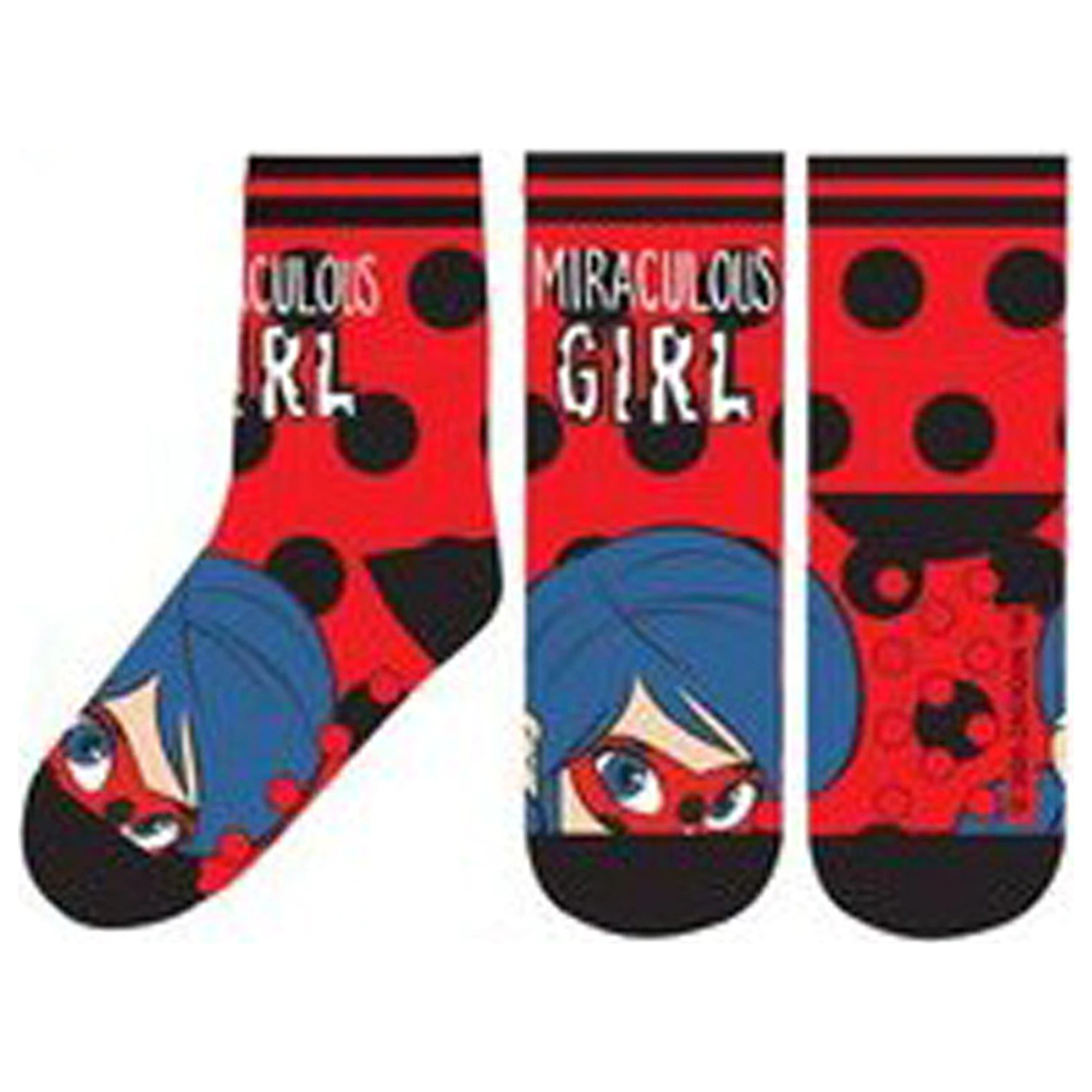 Miraculous: Tales of Ladybug & Cat Noir Adventures Red Hero Kinder Dicke rutschfeste Socken 23/26 Produktfoto