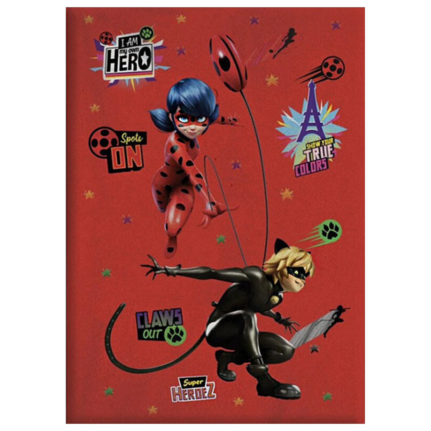 Miraculous Ladybug and Cat Noir Adventures Spots On Fleece-Decke Produktfoto